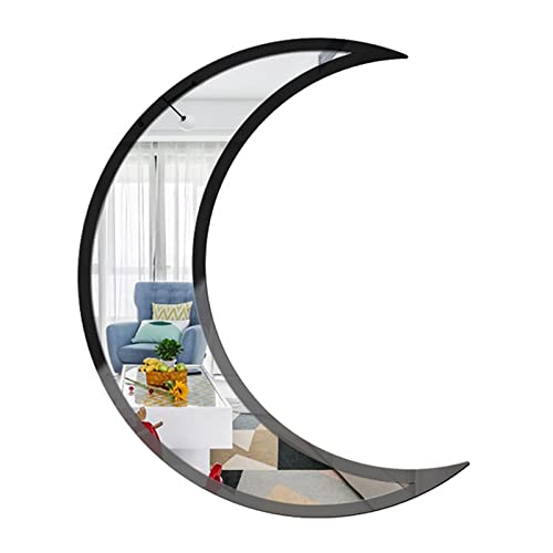 AUTOECHO Mondphasenspiegel, böhmischer Halbmond-Spiegel-Wanddekor, Selbstklebender Acrylspiegel für Wohnzimmer, Schlafzimmer und Badezimmer von AUTOECHO