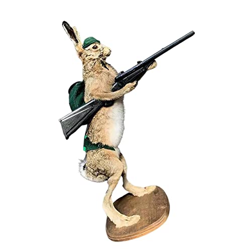 AUTOECHO Outdoor-Ornamente für den Garten | Harzornamente | Kreative Tierjäger Statue Harz Tischplatte Skulptur Tierjäger Handwerk Hase Hund Fuchsjäger für Wohnkultur Geschenk von AUTOECHO