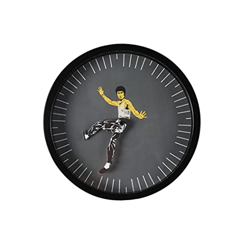 AUTOECHO Wanduhren Chinesische Kungfu Wanduhr Keine Batterie Enthalten Runde Stummuhr Wanduhren Batteriebetriebene Kreative Wanduhr für Wohnkultur von AUTOECHO