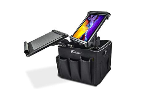AutoExec AE-CRATE-21 Milchkiste, Fahrzeug und mobile Büroarbeitsstation mit Schürzen-Organizer, Laptop-Tablett, 400-Watt-Wechselrichter und Tablet-Halterung von AUTOEXEC
