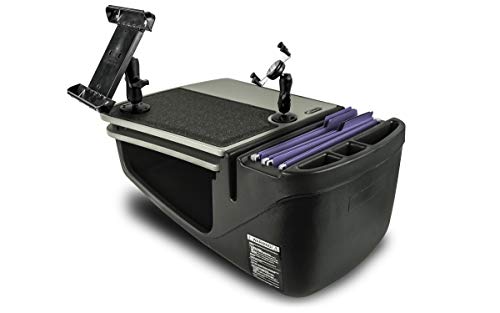 AutoExec AE-GMCD-PI-PM-TAB-GT GripMaster Auto-Schreibtisch für Ihren Fahrzeug-Arbeitsplatz und mobiles Büro, grau mit 400-Watt-Wechselrichter, Handyhalterung und Tablet-Halterung von AUTOEXEC