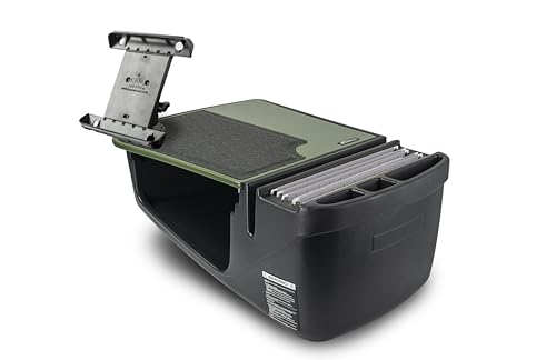 AutoExec AE-GMEF-TAB-AG Efficiency GripMaster Auto-Schreibtisch für Ihren Fahrzeug-Arbeitsplatz und mobiles Büro, Armeegrün mit Tablet-Halterung von AUTOEXEC