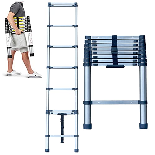 2.6 Meter Multifunktionsleiter aus Rostfreier Stahlleiter, Teleskopleiter EN 131-Zertifikat Max. Belastung 150kg (260m) von AUTOFU