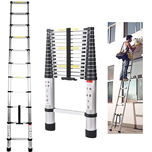 5m Mehrzweck Teleskopleiter aus Aluminium mit Sicherheitsverriegelung, Klappbar, Hochwertige Tragbare Leitern, Telescopic Ladder Max. Belastung: 150kg von AUTOFU