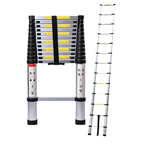 5m Teleskopleiter aus Aluminium, Dachbodenleiter Tragbare Leiter Verstellbare Leiter Telescoping Attic Ladder Max. Belastung 150kg/330lbs von AUTOFU