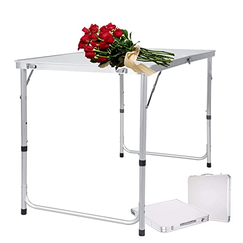 AUTOFU Klapptisch 1,2 m höhenverstellbar Outdoor Camping Picknicktisch Faltbarer Bocktisch Klapptisch Klapptisch Klapptisch Tragbarer Allzwecktisch Stabiler Leichter Aluminiumrahmen von AUTOFU