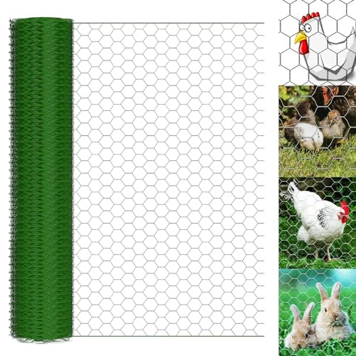 Drahtgitter - Maschenweite 25mm - 50cm Höhe x 25m Länge - Rolle extra lang - Metallgitter als Volierendraht, Kaninchendraht, Wühlmausgitter für Hochbeet im Garten von AUTOFU