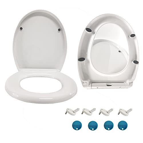 Schwerlast WC Sitz, WC-Sitze mit langsamer Absenkautomatik, weiß, Befestigung oben, O-Form von AUTOFU