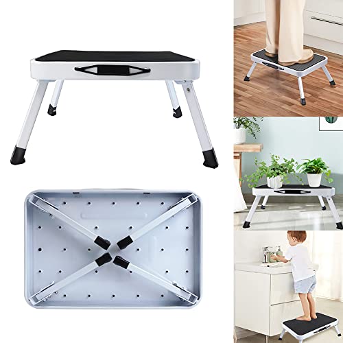 Trittleiter mit 1 Stufe, Kleine Trittleiter Klappbar, Klappstufen Tritthocker, Klein Tritthocker Klapptritt Leiter, Klapphocker Wohnwagen Trittstufe, bis 150 kg max Belastung von AUTOFU