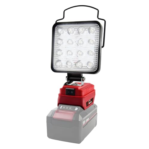 AUTOJARE 4 zoll Akku Lampe Kompatibel mit Einhell 18V 48W Led Arbeitsleuchte 3200LM Tragbares Strahler Baustellen Lampe mit Haken für Autoreparatur, Heimbeleuchtung, Camping, Angeln (kein Akku) von AUTOJARE