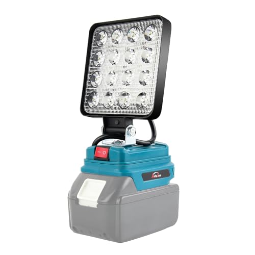 AUTOJARE 4 zoll Akku Lampe für Makita 18V 48W Kabellose Led Arbeitsleuchte Akku 3200LM Tragbares Flutlichter Baustellen Lampe für Autoreparatur, Heimbeleuchtung, Camping, Angeln (kein Akku) von AUTOJARE