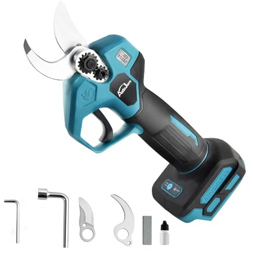 AUTOJARE Akku Astschere kompatibel mit Makita 18V Akku Bürstenlose Elektrische Astschere mit 2 Gängen LCD Display Akku Baumschere für Rebschnitt Zweige, Stämme, Büsche (Ohne Akku) von AUTOJARE