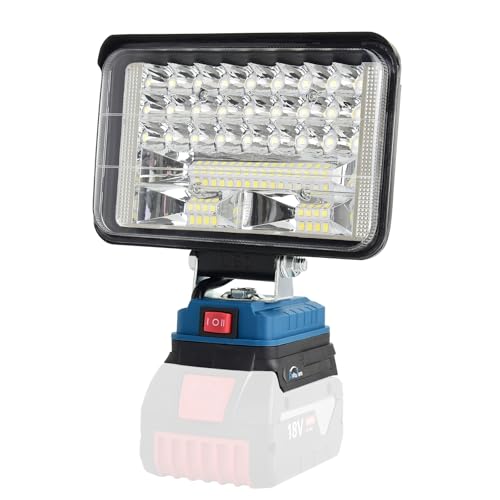 AUTOJARE Akku Lampe Kompatibel mit Bosch 18V 60W Kabellose Led Arbeitsleuchte 5200LM Tragbares Scheinwerfer 2 Helligkeitseinstellungen Baustellen Lampe mit 2 USB-Aufladung (5 Zoll, kein Akku) von AUTOJARE