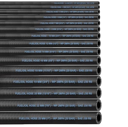 Schlauch Benzinschlauch Ölschlauch Kraftstoffschlauch Dieselschlauch Kraftstoffleitung Zertifikat SAE J30 R6 Meterware (Innen Ø: 19,0 mm/Außen Ø: 27,0 mm (3/4")) von AUTOLIGHT 24