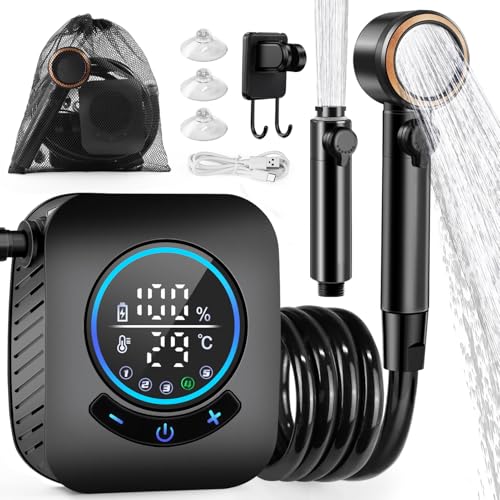 AUTOPkio Campingdusche Tragbare, Camping Dusche 8000mAh Akku mit Pumpe und Smart Display, Mobile Dusche Outdoor Set, IPX8 Wasserdicht für Strand, Autowaschen, Haustier, Garten AUTOPkio Campingdusche Tragbare, Camping Dusche 8000mAh Akku mit Pumpe und Smart Display, Mobile Dusche Outdoor Set, IPX8 Wasserdicht für Strand, Autowaschen, Haustier, Garten von AUTOPkio