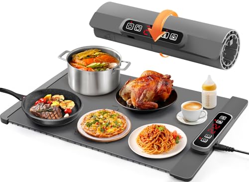 AUTOPkio Warmhalteplatte für Speisen, Speisenwärmer Elektrisch Wärmeplatte Buffetwärmer 4H Timing Automatisch, Kindersicherung für Buffets Server Party Auftauen Wiedervereinigung von AUTOPkio