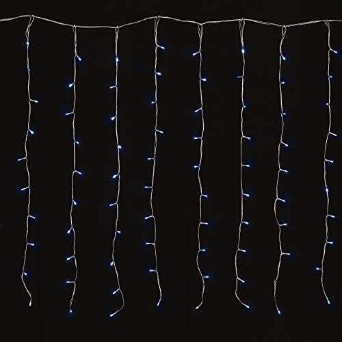 AUTOUR DE MINUIT Solar-Banner, 140 LEDs, blau, L2 x H1 m – 8 Funktionen – Kabel Tp von Autour de Minuit