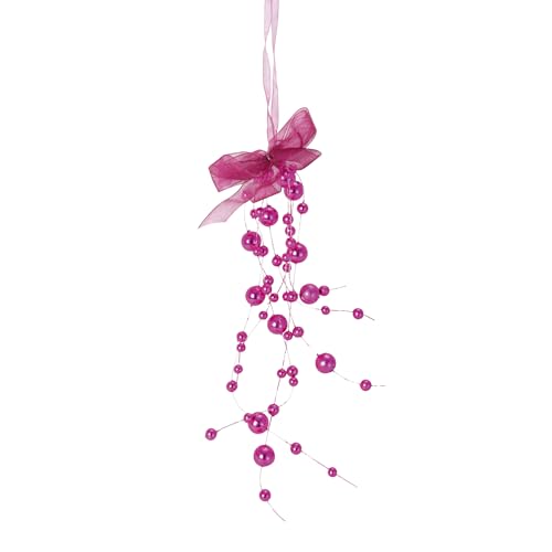 Hängeleuchte Schleife + Perlen – Farbe Fuchsia – Höhe 20 cm von AUTOUR DE MINUIT