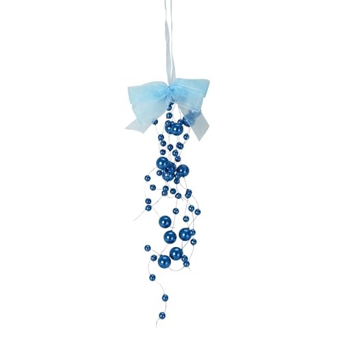 Hängeleuchte Schleife + Perlen – Farbe Königsblau – Höhe 20 cm von AUTOUR DE MINUIT