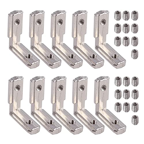 AUTOUTLET 10x T Slot T-Nut Innenwinkel, Aluminium Profil 2020 Nut 6 M4 Außenwinkel Zinklegierung Klammern 90° L-Form Inneneckverbinder Innenverbindung Winkelwinkel Eckverbinder mit Schrauben AUTOUTLET 10x T Slot T-Nut Innenwinkel, Aluminium Profil 2020 Nut 6 M4 Außenwinkel Zinklegierung Klammern 90° L-Form Inneneckverbinder Innenverbindung Winkelwinkel Eckverbinder mit Schrauben von AUTOUTLET