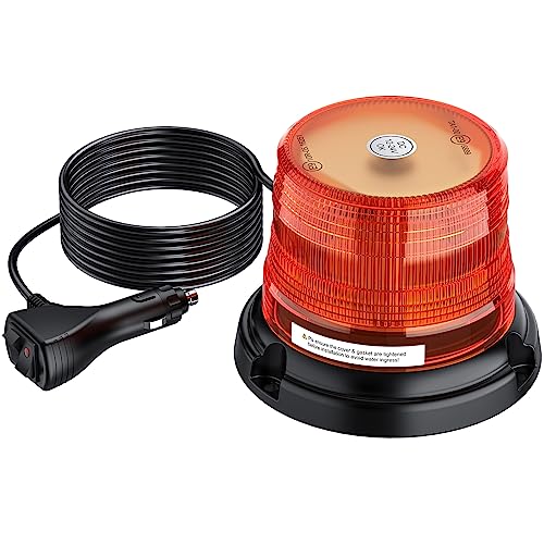 AUTOUTLET 12 LEDs Rundumleuchte, 36W Auto Warnleuchte Gelb 10V-30V Magnet Warnlicht Blinkleuchte Strobe Beacon Light | 32 Lichtmodus | 5M Kabel | E57 Mark, Blitzleuchte für Truck, KFZ, LKW, Traktor von AUTOUTLET