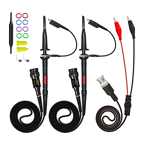 AUTOUTLET 2PCS P2100 100MHz Oszilloskop Probe Kit, Oszilloskop-Tastkopf mit BNC zu Krokodilklemme Messleitung Kit, 10: 1 und 1: 1 Umschaltbarer Hochpräziser Scope Oscilloscope Clip Probes AUTOUTLET 2PCS P2100 100MHz Oszilloskop Probe Kit, Oszilloskop-Tastkopf mit BNC zu Krokodilklemme Messleitung Kit, 10: 1 und 1: 1 Umschaltbarer Hochpräziser Scope Oscilloscope Clip Probes von AUTOUTLET
