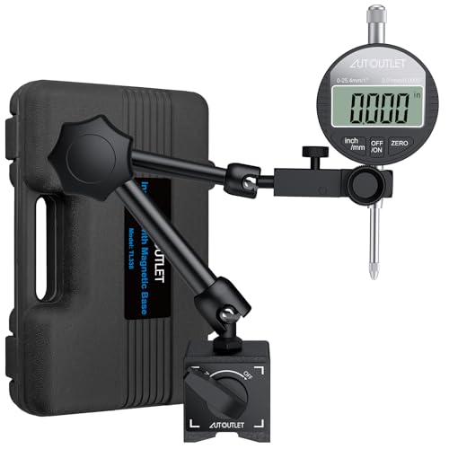 AUTOUTLET Digital Messuhr und Magnetfuß mit Zentralklemmung 25cm 132lbs/60kg Maximale Zugkraft, 0-25,4mm/1'' Messtaster Zoll/Metrische Umrechnung, Magnet Messuhrhalter, für Labor Werkstatt 3D Drucker AUTOUTLET Digital Messuhr und Magnetfuß mit Zentralklemmung 25cm 132lbs/60kg Maximale Zugkraft, 0-25,4mm/1'' Messtaster Zoll/Metrische Umrechnung, Magnet Messuhrhalter, für Labor Werkstatt 3D Drucker von AUTOUTLET