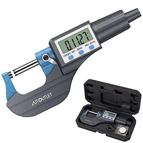 AUTOUTLET Micrometer Digitale Bügelmessschraube 0-25mm/ 0.001mm, Hohe Präzision LCD Digitale Mikrometer Mikrometerschieber Länge Messwerkzeug Mikrometer 0.001mm(0.00005") von AUTOUTLET