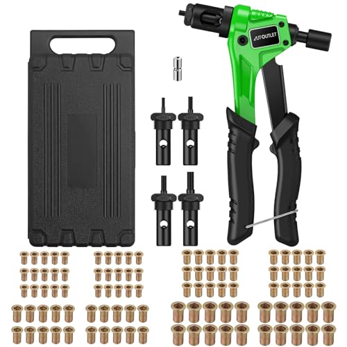 AUTOUTLET Nietmutternzange Set, Profi Hand Nietzange mit M3 M4 M5 M6 Dorne und 100pcs Nieten, 8" Mini Nietmutternpistole Nietmaschine mit Werkzeugbox, Hand Riveter Rivet Gun Riveting Tools(Grün) AUTOUTLET Nietmutternzange Set, Profi Hand Nietzange mit M3 M4 M5 M6 Dorne und 100pcs Nieten, 8" Mini Nietmutternpistole Nietmaschine mit Werkzeugbox, Hand Riveter Rivet Gun Riveting Tools(Grün) von AUTOUTLET
