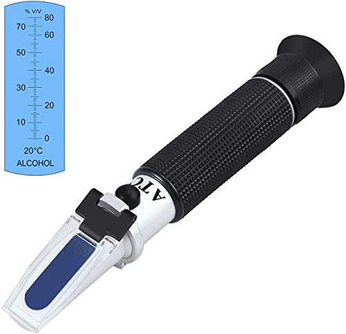 AUTOUTLET Refraktometer, Alkohol Refraktometer mit 0-80% Alkoholmessbereich, HandRefraktometer Alkoholmeter ATC Spirituosentester Alkoholmessgerät, für Alkoholkonzentration NEU von AUTOUTLET