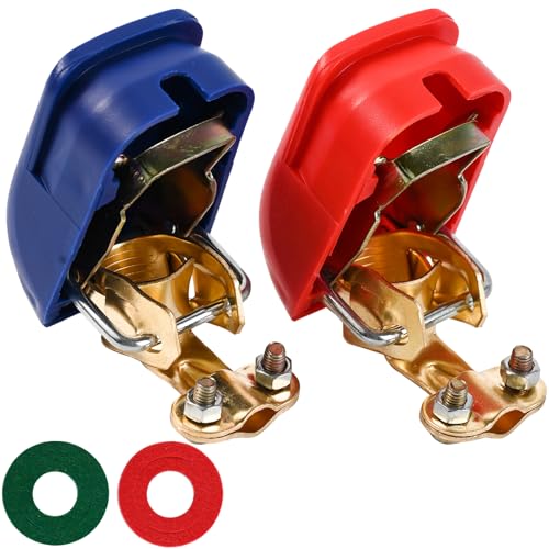 1 Paar Auto Batterie Schnellklemmen 12V Polklemmen Batterieklemmen Batteriepolklemmen Set Boot für KFZ PKW Schnellverschluss von AUTOXBERT