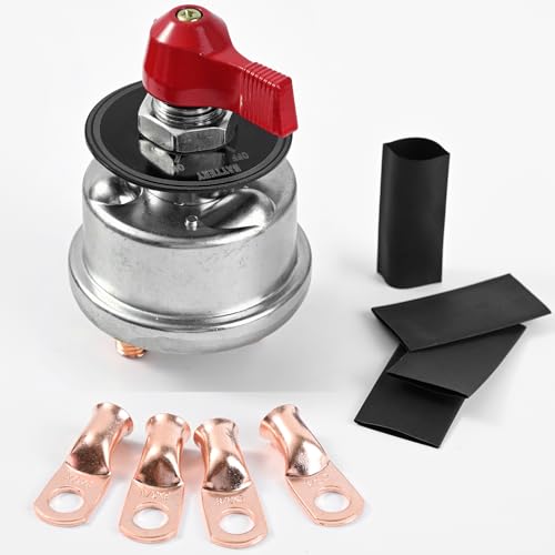 Batterie Trennschalter 12V 24V Hauptschalter Batterietrennschalter 200A Autobatterie-Ausschalter Hochstrom Batterie für Auto Fahrzeug LKW Winde ATV Wohnmobil Marine Boot von AUTOXBERT