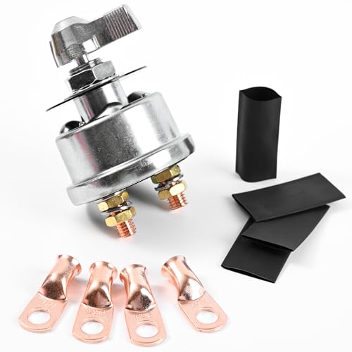 Batterieschalter 12V 24V Autobatterie Trennschalter Hauptschalter Auto Start Schütz Doppelte Batterien Trennschalter Batterieklemme mit 4 Gummiisolator Batterieschalter 12V 24V Autobatterie Trennschalter Hauptschalter Auto Start Schütz Doppelte Batterien Trennschalter Batterieklemme mit 4 Gummiisolator von AUTOXBERT