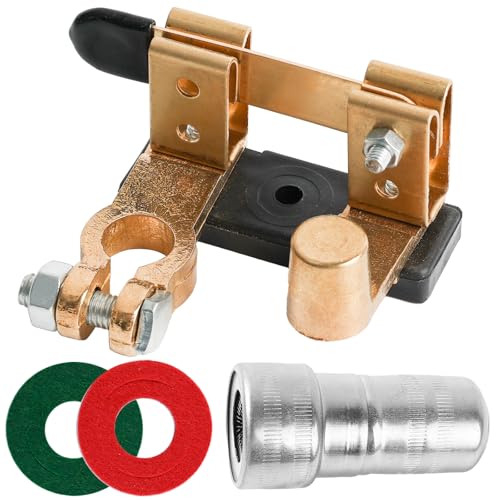 Batterietrennschalter Trennschalter 6V 12V 24V, Batteriehauptschalter Polklemme Batterie Stop Abklemmen mit Messerschalter für Auto KFZ LKW PKW Boot Wohnmobil von AUTOXBERT