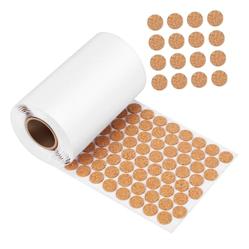 AUTSUPPL 2000 Selbstklebende Korkpads Rolle Runde Selbstklebende Korkpuffer Für Möbel Geräuschreduzierung Untersetzer Leicht Abziehbare Klebematte rutschfeste Bodenmatte von AUTSUPPL