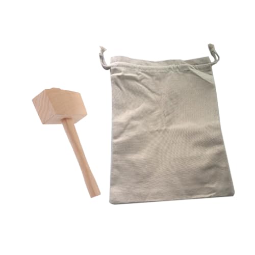 AUTSUPPL 1 Set Eisbeutel Und Hammer-set, Canvas-eiscrusher-tasche Mit Holzhammer, Barhocker, Küchenzubehör Für Bar Und Außenbereich von AUTSUPPL