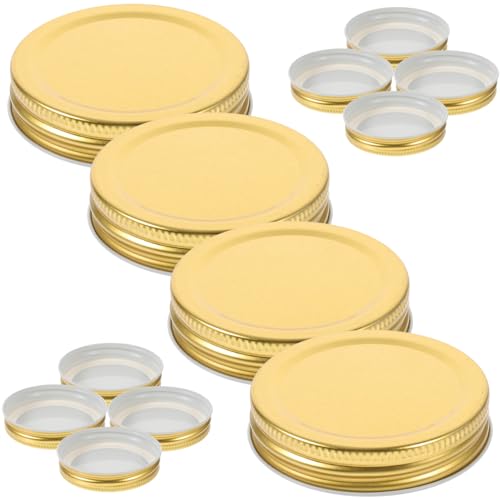AUTSUPPL 10stücke Metall Deckel Für Einmachgläser Auslaufsichere Und Wiederverwendbare Dosenabdeckungen Für Lebensmittelaufbewahrung Goldene Farbe von AUTSUPPL