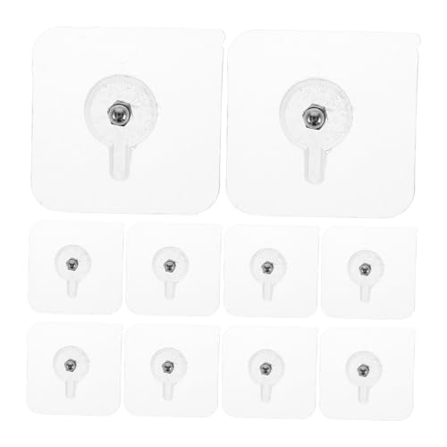 AUTSUPPL 10 Stück Nahtlose Transparente Möbelhaken mit Schrauben Selbstklebende Rückstandsfreie Wandhaken für Küche Bad Schlafzimmer Geeignet für Feste Wände Platzsparend und Vielseitig von AUTSUPPL