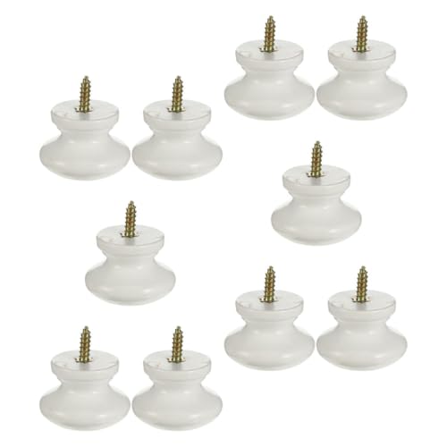 AUTSUPPL 10 Stück Runde Holzgriffe Massivholz Schubladengriffe mit Selbstschneidender Schraube Einloch Möbelknöpfe für Schränke Kommoden und Kleiderschränke Feuchtigkeitsbeständig von AUTSUPPL