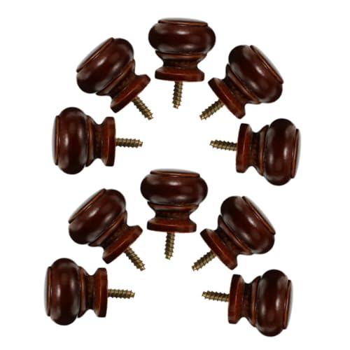 AUTSUPPL 10 Stück Runde Holzschrankgriffe Selbstschneidend Natürliche Holz-küchenschubladenknöpfe Stabile Massivholz-möbelgriffe für Schränke Kommoden Kleiderschränke von AUTSUPPL