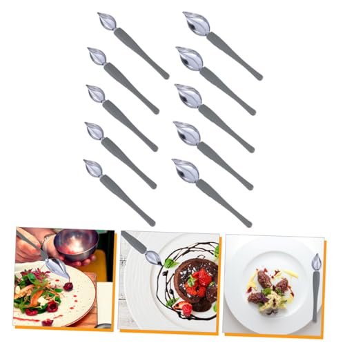 AUTSUPPL 10 Stück Teiliges Edelstahl Dekorierlöffel für Kuchen Saucier Tropfenlöffel zum Präzisen Verzieren Dessert Löffel mit Ergonomischem Griff für Backkunst von AUTSUPPL