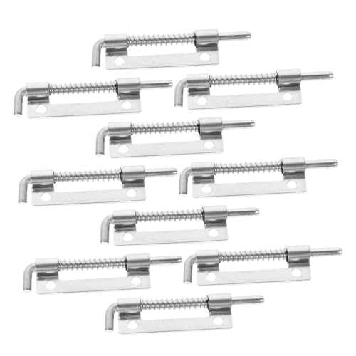 AUTSUPPL 10 Stück Teiliges Federbelastetes Bolzenriegelschloss aus Galvanisiertem Eisen Stabile Türverriegelung mit Flachplatten design und Schnellmontage für Schränke und Industrietüren von AUTSUPPL