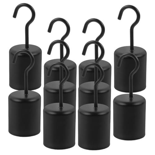 AUTSUPPL 10 Stück Teiliges Schwarze Metallhaken für Deckenbefestigung Stabile Aufhängung bis Vintage Stil für Hanfseil Kronleuchter und Pendelleuchten Einfache Montage Langlebige von AUTSUPPL