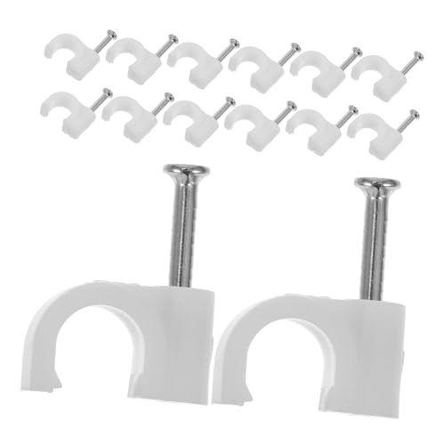 AUTSUPPL 100 Stück Teiliges Kabelclips mit Stahlnägeln Runde Kabelhalter für Kabelmanagement Vielseitig Einsetzbar für Ethernet Stromkabel Sichere Wandbefestigung Holz Zement Trockenbau AUTSUPPL 100 Stück Teiliges Kabelclips mit Stahlnägeln Runde Kabelhalter für Kabelmanagement Vielseitig Einsetzbar für Ethernet Stromkabel Sichere Wandbefestigung Holz Zement Trockenbau von AUTSUPPL
