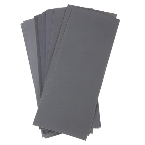 AUTSUPPL 12 Blatt Teiliges Feuchtes und Trockenschleifpapier Körnung Wasser und Ölbeständig Flexible Verschleißfeste Schleifblätter für Möbel Lack und Heimwerkerarbeiten von AUTSUPPL