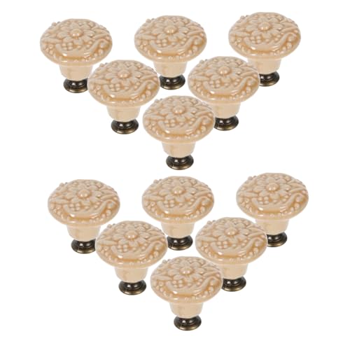 AUTSUPPL 12 Stück Teiliges Vintage Keramik Möbelgriffe Dekorative Schubladenknöpfe mit Blumenmuster Langlebige Einzel loch Türgriffe für Kleiderschrank und Küchenschrank Elegante von AUTSUPPL