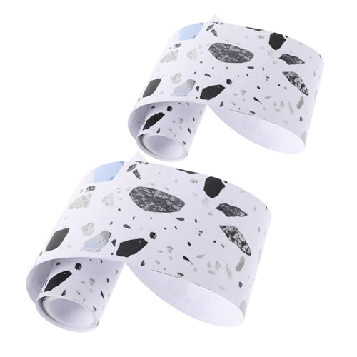 AUTSUPPL 2 Rollen Selbstklebende Bordüre Weißes Blumenmuster Abziehbar Wandtattoo für Schlafzimmer Klassenzimmer Büro Fensterdekor Rückenschule von AUTSUPPL