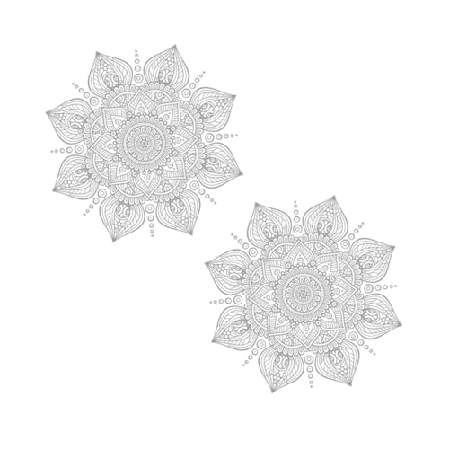 AUTSUPPL 2 STÜCK Ethnischer Mandala Wandtattoo PVC Wandaufkleber Selbstklebend Wohnraumdekoration Wohnzimmer Schlafzimmer Flur Fenster Aufkleber Einfache Anwendung Langlebig von AUTSUPPL