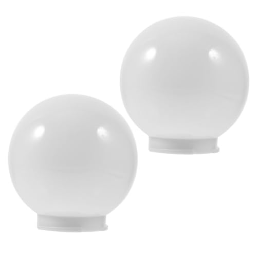 AUTSUPPL 2 Stück Acryl Lampenschirm Kugelform Modernes Outdoor Lichtschutzglas Wetterfest UV beständig Schutz für Gartenlaterne Beleuchtung Zubehör von AUTSUPPL