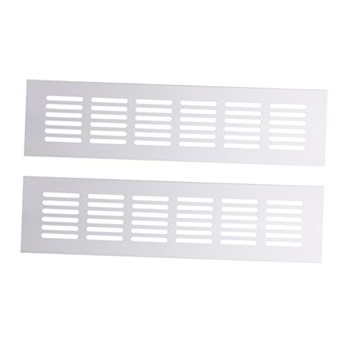 AUTSUPPL 2 Stück Aluminiumlegierung Luftventil Schrank Belüftungsgitter Rechteckige Ventilationsöffnung Aluminiumfarbe für Effektive Luftzirkulation Schränken von AUTSUPPL